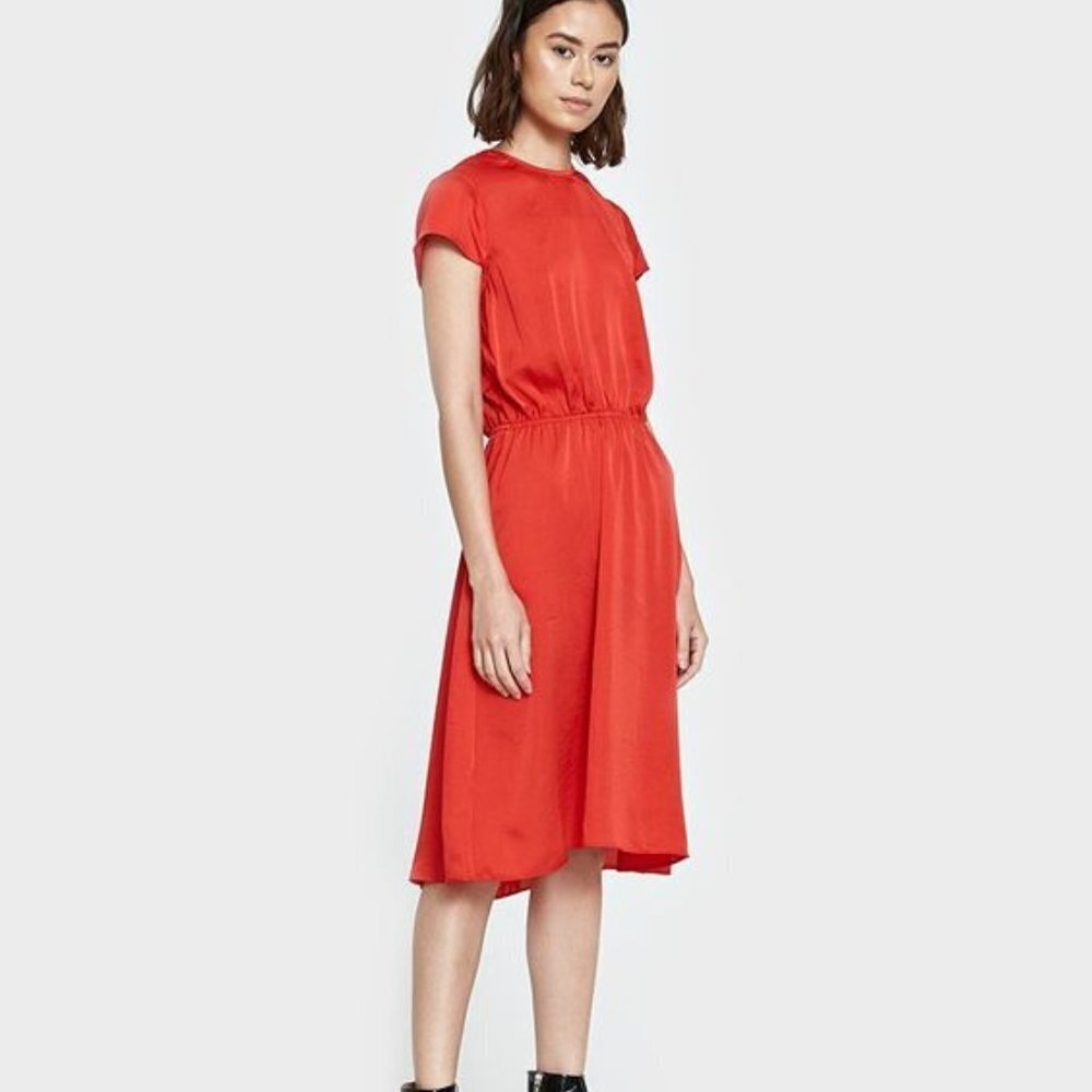 Stelen / Luciana L Red Flowy Midi Slip Dress